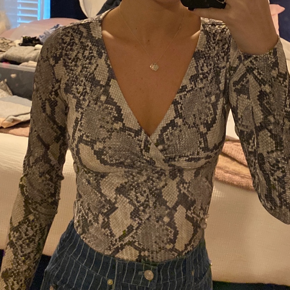 H&M Snakeskin bodysuit